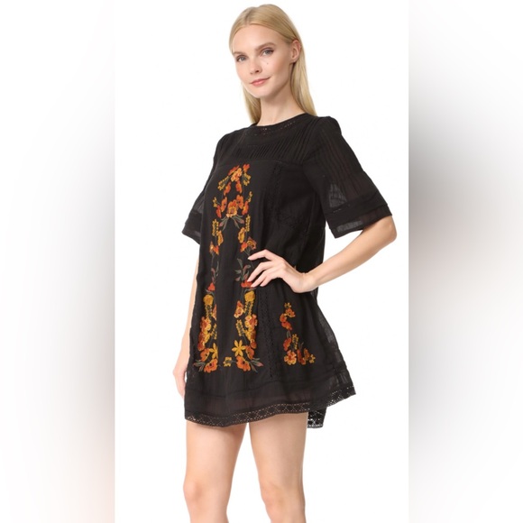 Free People Perfectly Victorian Dress with Floral Embroidery - Picture 1 of 7